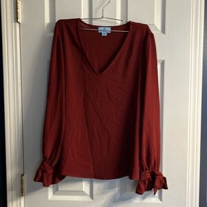 CeCe claret red women’s blouse